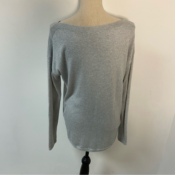 Talbots Women’s Sweater Pullover Boat Neck Metallic Silver Medium - Picture 2 of 10